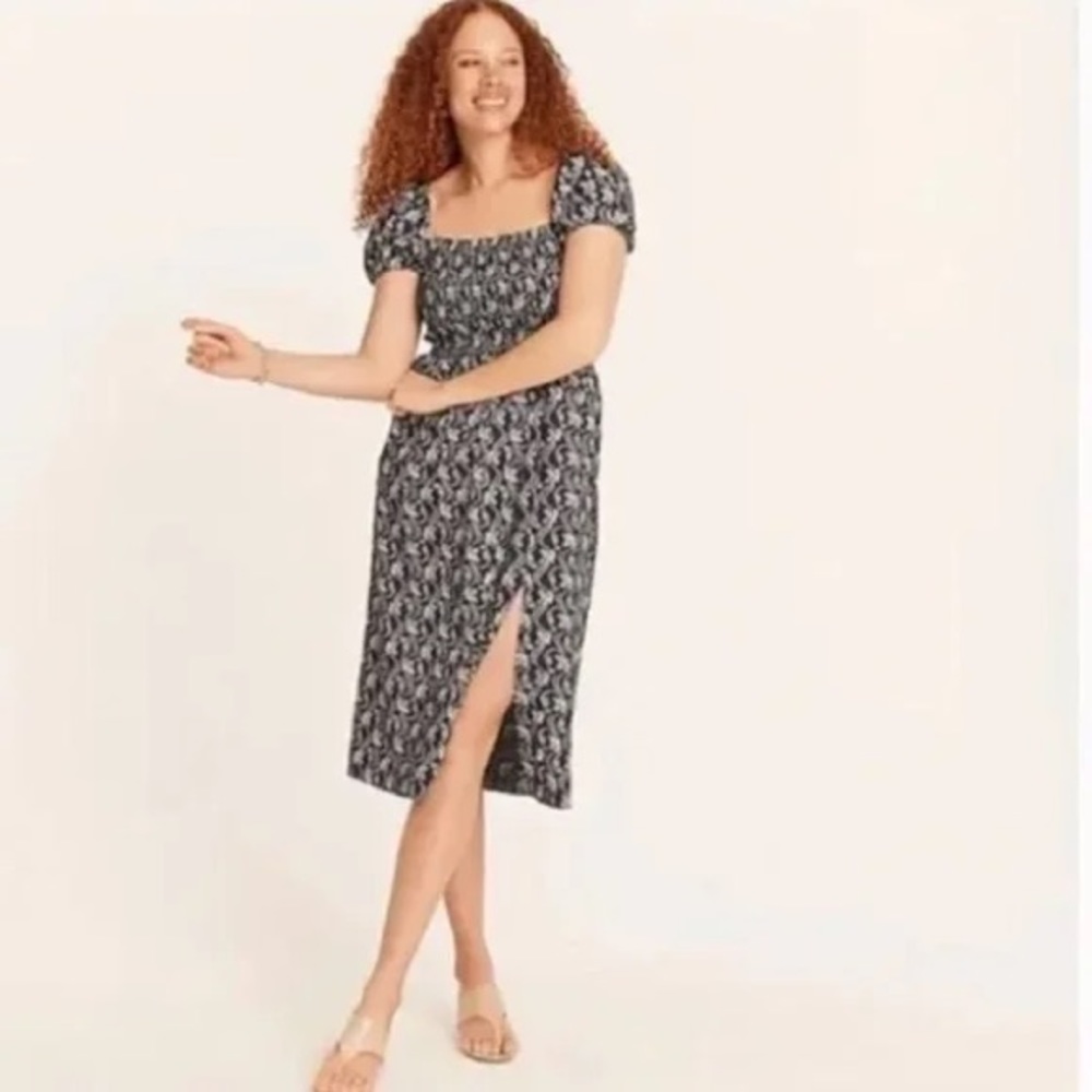 JCrew short sleeve smocked dress